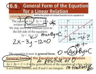 6.6 General Form Equation notes