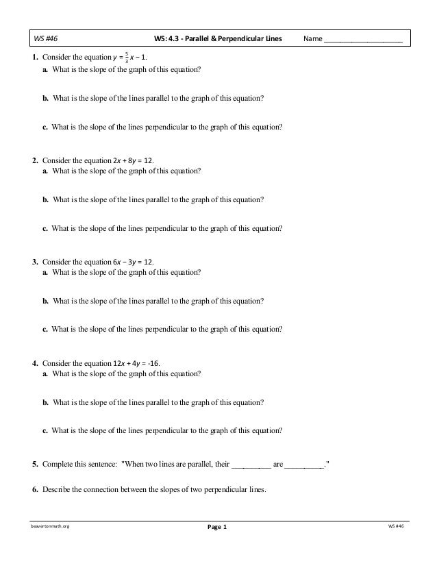 Worksheets Slopes Of Parallel And Perpendicular Lines Worksheet slope of parallel and perpendicular lines worksheet pixelpaperskin delibertad