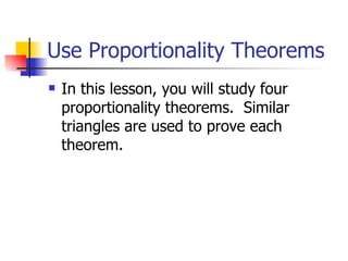 6.6 proportions & similar triangles | PPT