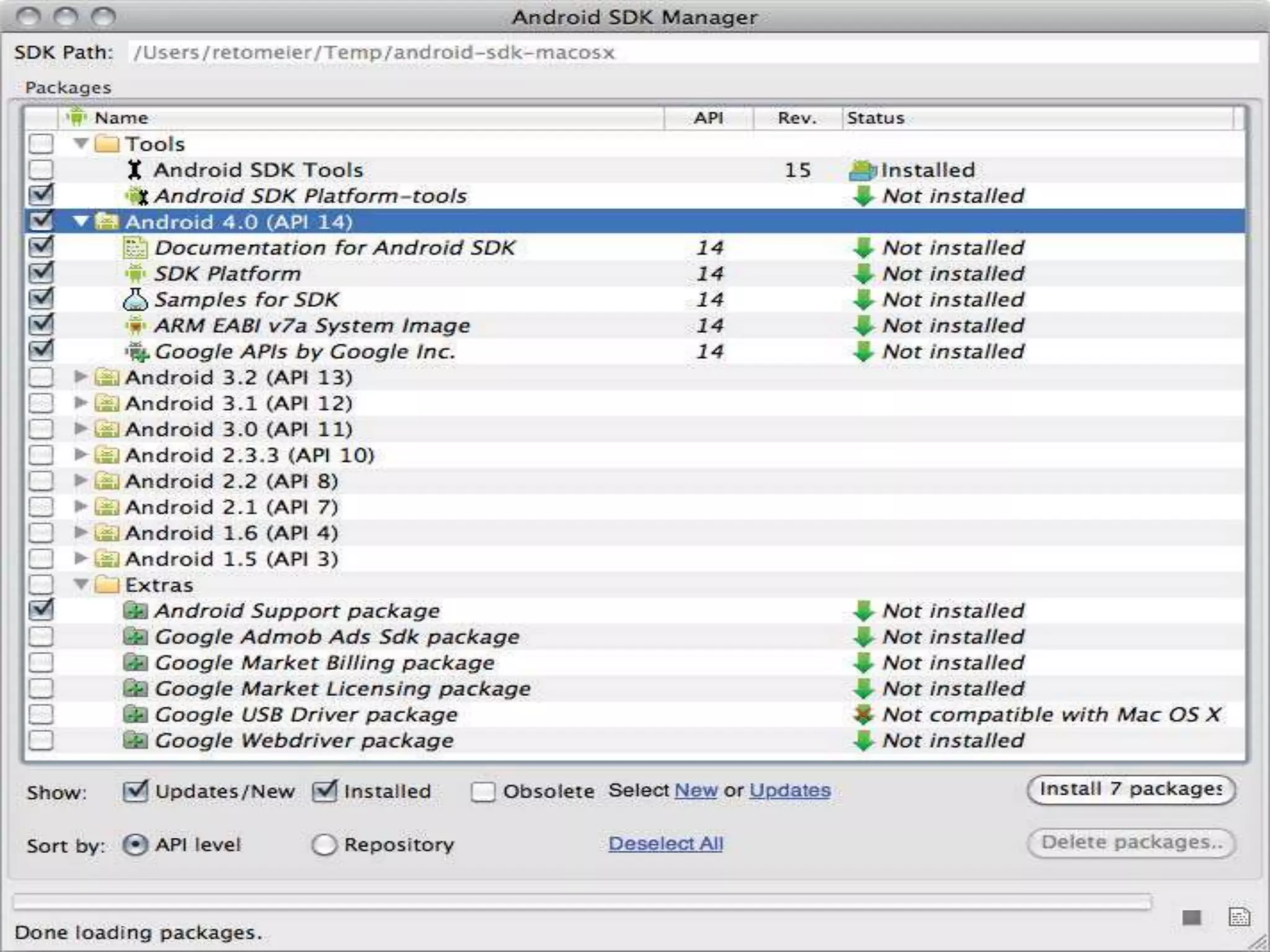 Downloading and Installing
the Android SDK
 