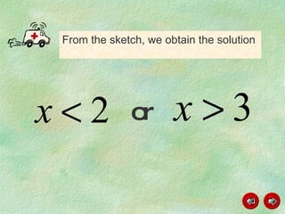 From the sketch, we obtain the solution   or 