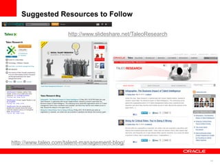 Suggested Resources to Follow

                      http://www.slideshare.net/TaleoResearch




http://www.taleo.com/tale...