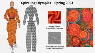 Double-Knitted
Scuba: 100% Polyester
Spiraling Olympics - Spring 2024
Printed Double-Knitted
Scuba: 100% Polyester
 