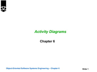 Activity Diagrams

                                   Chapter 6




Object-Oriented Software Systems Engineering – Chapter 6   Slide 1
 