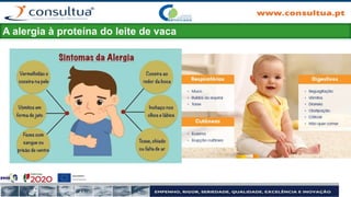 A alergia à proteína do leite de vaca
 