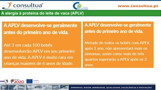 A alergia à proteína do leite de vaca (APLV)
 