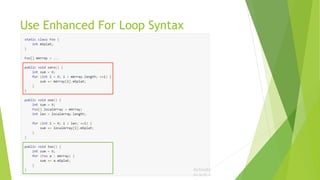 Use Enhanced For Loop Syntax
 