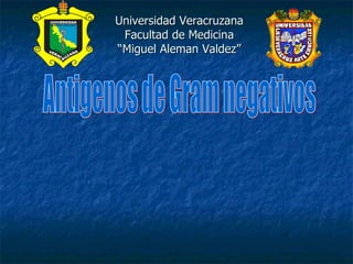 Universidad Veracruzana Facultad de Medicina “Miguel Aleman Valdez” Antigenos de Gram negativos  