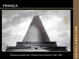 FRANÇAFRANÇA
Étienne-Louis Boullée – Projeto para cenotáfio 1780 - 1800
NEOCLASSICISM
 