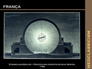 FRANÇAFRANÇA
Étienne-Louis Boullée – Projeto para cenotáfio de Isaac Newton
1784
NEOCLASSICISM
 