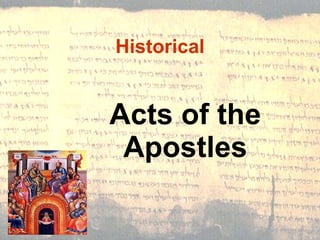 Acts of the Apostles Historical 