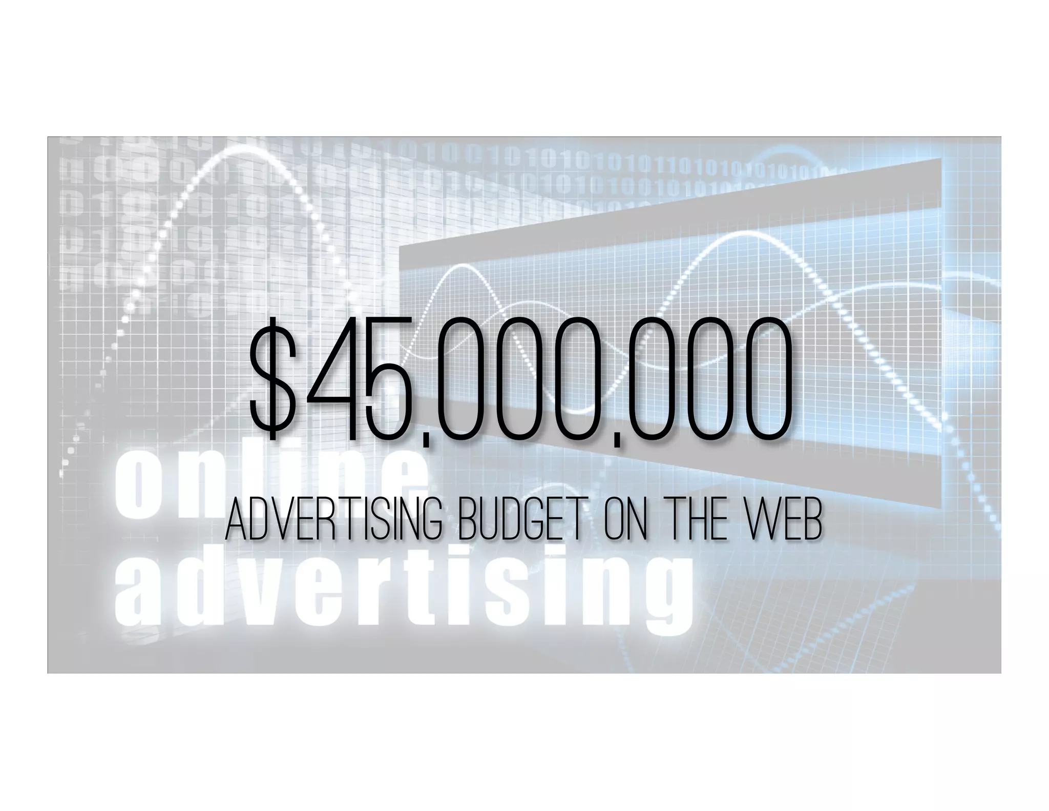 $45,000,000
Advertising Budget On the Web
 