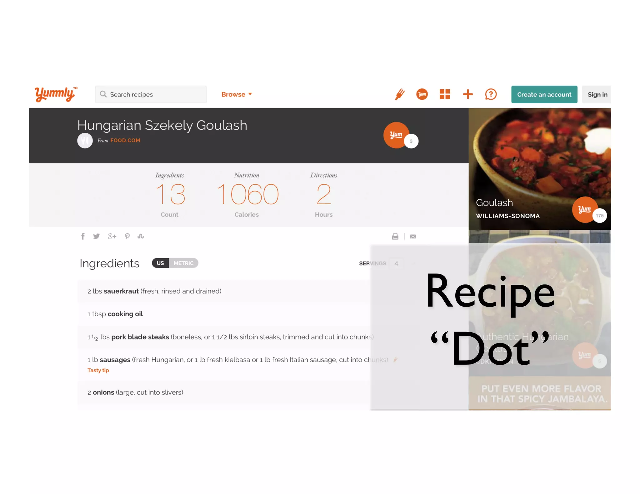 Recipe
“Dot”
 
