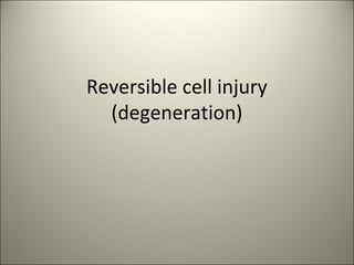 Reversible cell injury
(degeneration)
1
 
