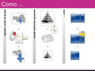 Como ...  …  cortar …  agrupar y quitar de grupos …  escalar elementos agrupados 