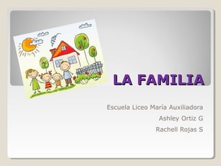 LA FAMILIALA FAMILIA
Escuela Liceo María Auxiliadora
Ashley Ortiz G
Rachell Rojas S
 