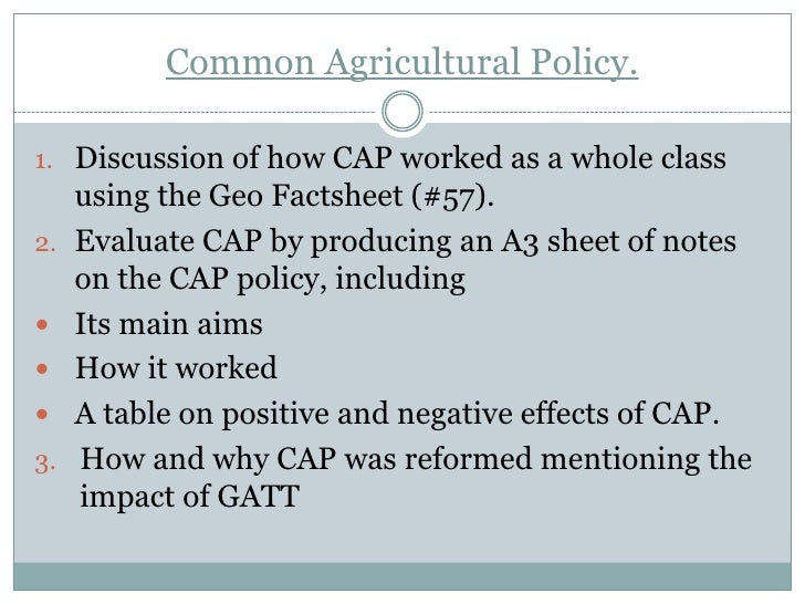 6. common agricultural policy