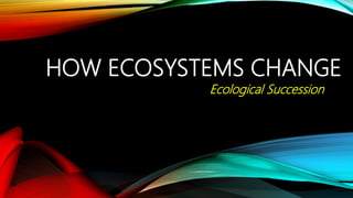 HOW ECOSYSTEMS CHANGE
Ecological Succession
 