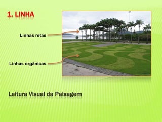 1. LINHALinhas retasLinhas orgânicasLeitura Visual da Paisagem