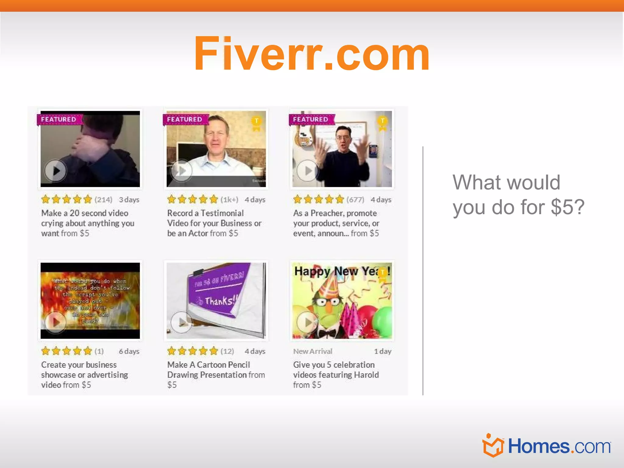 Fiverr.com
What would
you do for $5?

 