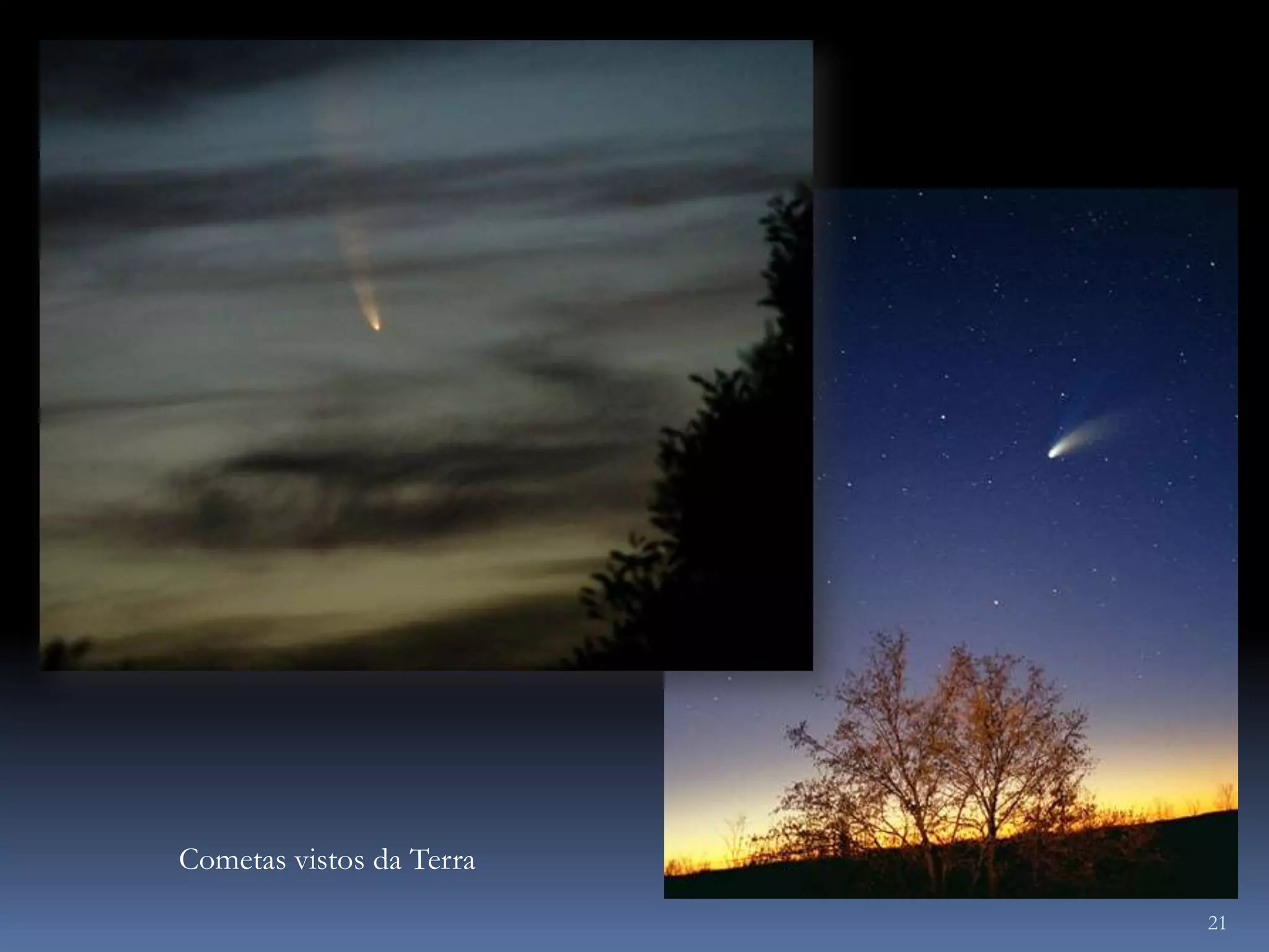 Cometas vistos da Terra
                          21
 