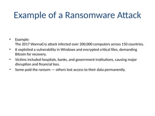 Cyber Attacks - understand the different types of attacks | PPTX