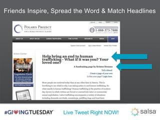 Friends Inspire, Spread the Word & Match Headlines 
Live Tweet Right NOW! 
 