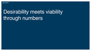 DO THE MATH!
Desirability meets viability
through numbers
 