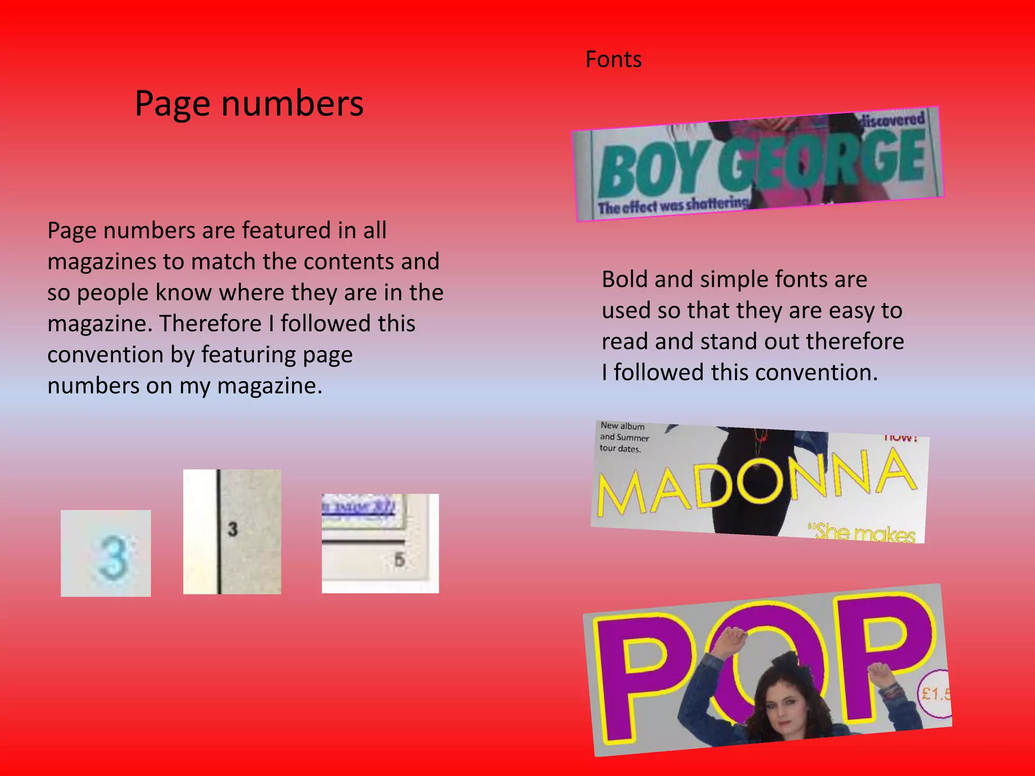 Page numbers