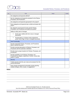 6. eDocumentation Process Selection of Worksheets | PDF