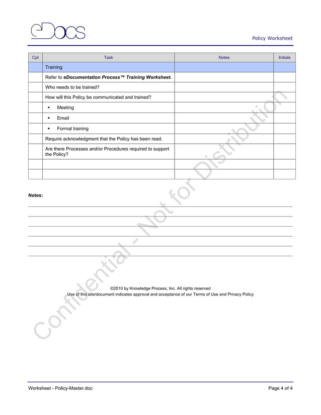 6. eDocumentation Process Selection of Worksheets | PDF
