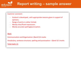 Writing tasks reports GCSE english Language | PPTX