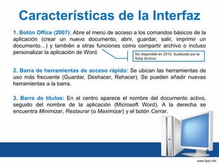 Entorno de Microsoft Word 2007 y 2010