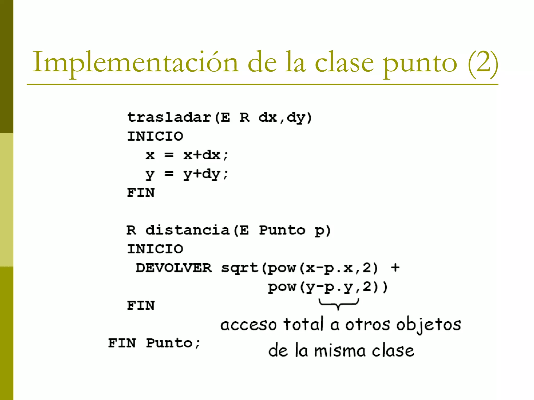 Implementación de la clase punto (2) 