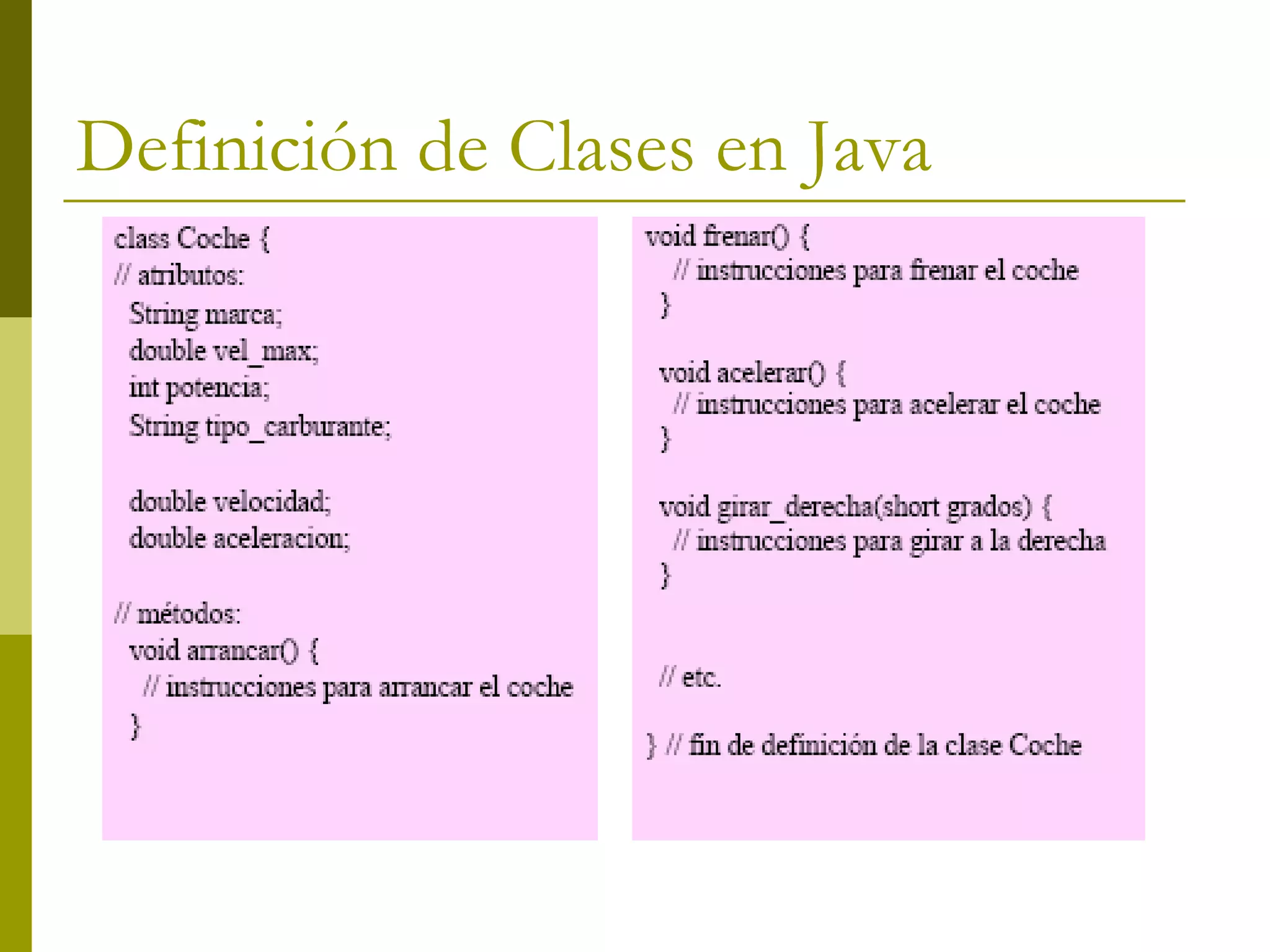 Definición de Clases en Java 