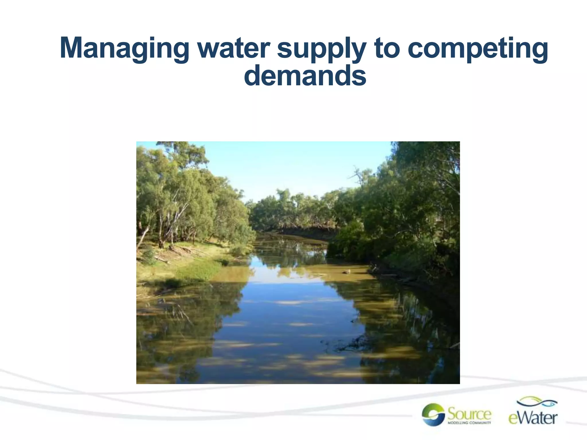 Managing water supply to competing 
demands 
 
