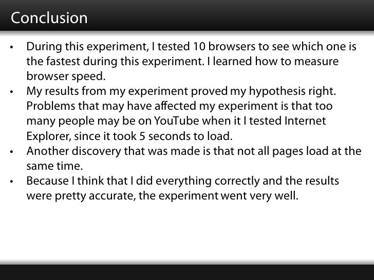 fastest web browser a science fair project grade 6 science project conclusion