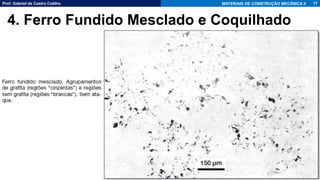 Prof. Gabriel de Castro Coêlho MATERIAIS DE CONSTRUÇÃO MECÂNICA II 77
4. Ferro Fundido Mesclado e Coquilhado
 