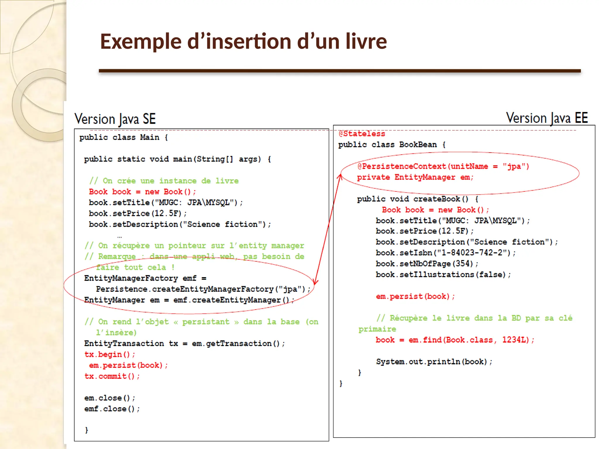 47
Exemple d’insertion d’un livre
 