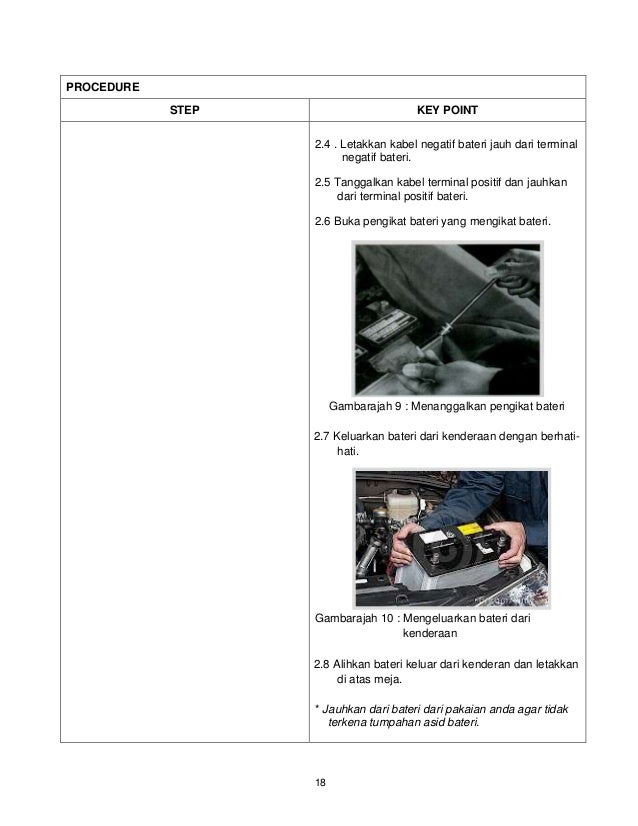 6. ganti bateri kenderaan