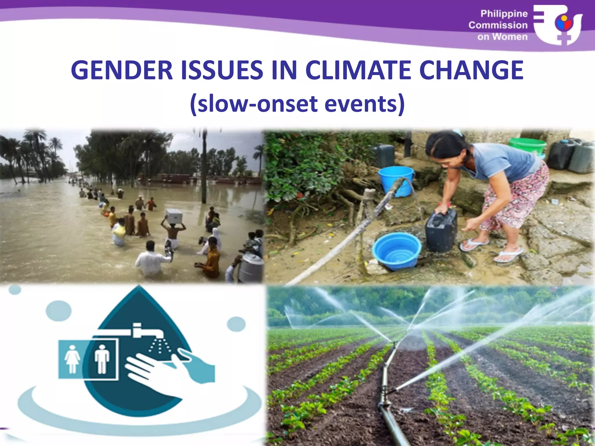 GENDER ISSUES IN CLIMATE CHANGE
(slow-onset events)
 
