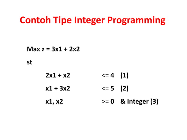 Belajar integer programming untuk mahasiswa | PDF