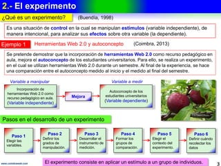 1.- DISEÑO DE LA INVESTIGACIÓN
3www.coimbraweb.com
Es el Paso 6 de la investigación científica
Llevan al
Permite
visualizar el
De donde se
procede a
Para validarla
corresponde
Y definir y
7.Seleccionar
la muestra
6.Diseñar la
investigación
5.Formular
hipótesis
4.Alcance de la
investigación
3.Marco
teórico
2.Problemas
Objetivos
De la
cual se
1.Idea
Ayuda a
identificar
9.Análisis de
los datos
Se preparan
para el
8.Recolectan
datos
10.Reporte de la
investigación
Y concluye
con el
Pasosdel
planteamiento
delproblema
Pasosdeldiseño
metodológico
Pasos de la ejecución
(Sampieri, 2010)
DISEÑO DE LA INVESTIGACIÓN
Descripción
Es un plan que se desarrolla para recolectar los datos que
permitan comprobar el grado de validez de la hipótesis.
Consideraciones
Recolectar datos es equivalente a medir. Se miden las
fluctuaciones de las variables contenidas en la hipótesis.
Para medir, se manipulan las variables para provocar su
fluctuación o se las observa en su ambiente natural.
Los datos se recolectan, generalmente, de una muestra de la
la población de interés.
Las variables pueden o no manipularse para medirlas.
 