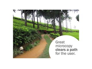 Great
microcopy
clears a path
for the user.
 