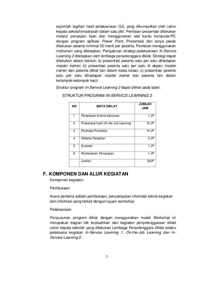 Juklak pendidikan dan pelatihan calon kepala sekolah madr
