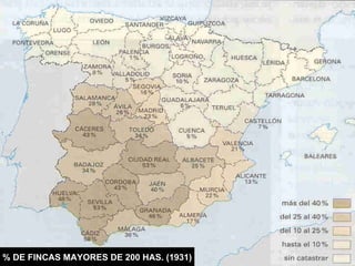 % DE FINCAS MAYORES DE 200 HAS. (1931) 