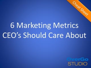6 Marketing Metrics
CEO’s Should Care About
 