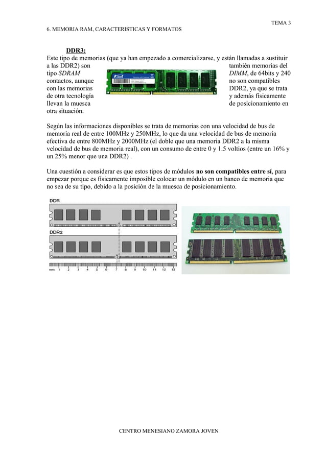 6. Memoria Ram, Caracteristicas Y Formatos