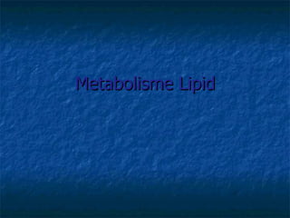 Metabolisme Lipid 
