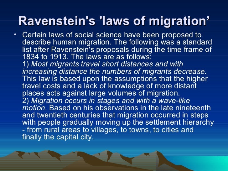 6 migration ravenstein s laws of migration